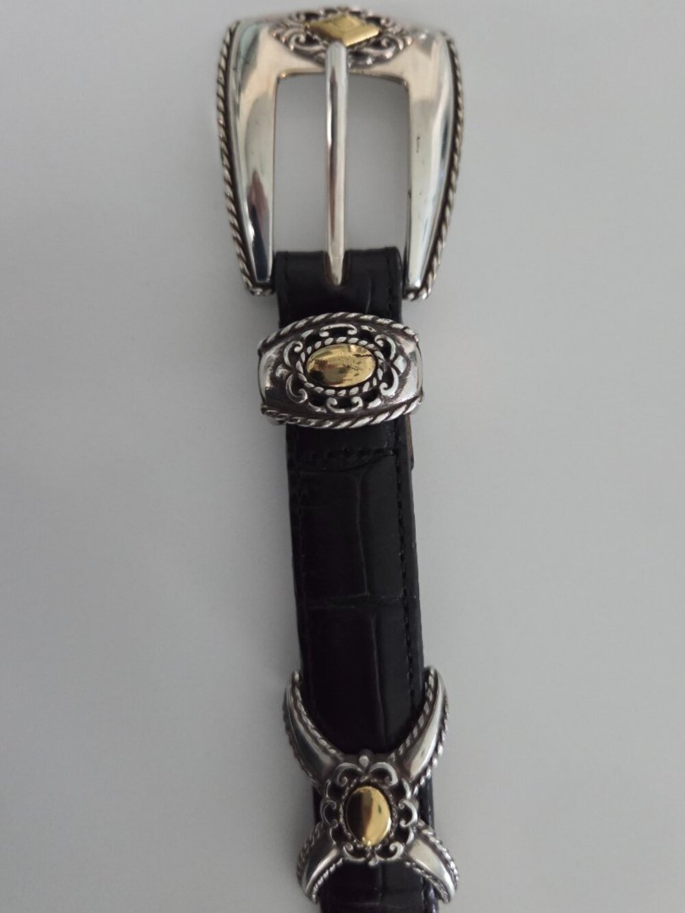 Brighton Black Croc Belt